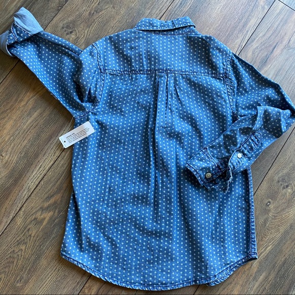 {bnwt} Pattern Denim Button Down Shirt - Picture 2 of 3